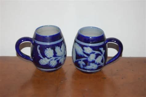 Mug Gres Bleu Cobalt Alsacien Paul Schmitter Betschdorf H Cm Eur