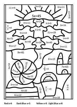 Solving One Step Equations Color By Number By Scaffolding With Rigor