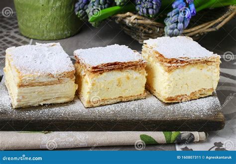 A Polish Cream Pie Stock Image Image Of Party Cremeschnitte