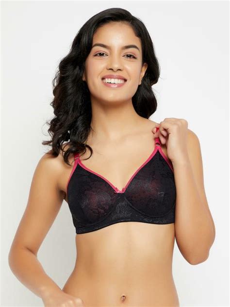 Buy Clovia Black Lace Solid Single T Shirt Bra Online At Best Prices In