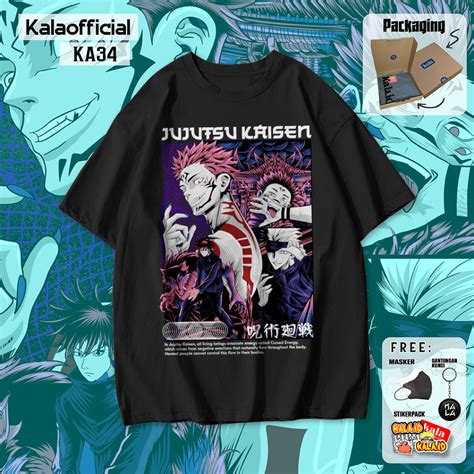 Jual Kaos Anime JUJUTSU KAISEN Bahan Cutto Combed 24s Adem Lembut