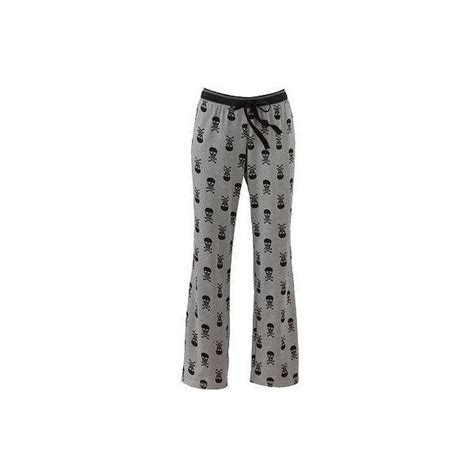 Unique Punk Goth Gray Black Skull Hearts Pj Pajama Pants Bottoms