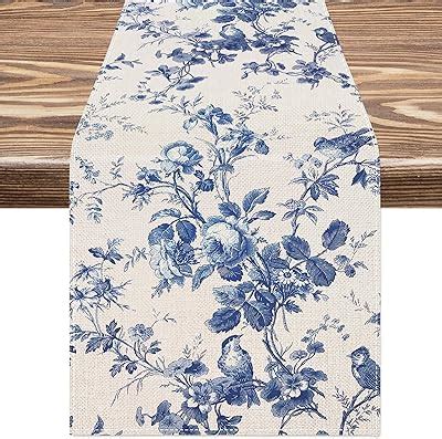 Amazon Anydesign Blue Floral Table Runner X Inch Forget Me