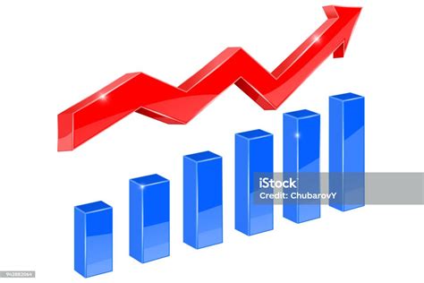 재무 차트입니다 상승 화살표를 적색 표시 3차원 형태에 대한 스톡 벡터 아트 및 기타 이미지 3차원 형태 그래프 금융