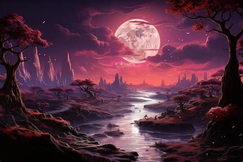 Premium Photo Magenta Nature Fantasy Landscape