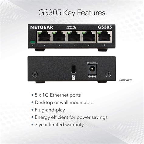 NETGEAR 5 Port Gigabit Network Switch GS305 - StalTech