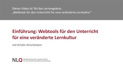 Einführung Webtools für den Unterricht für eine veränderte Lernkultur