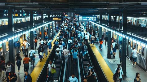 Premium Photo Rush Hour In The Subway Station People Are Hurrying To