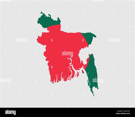 Bangladesh Map Flag Bangladeshi Map With Country Flag Vector