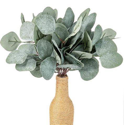 Pcs Cm Artificial Eucalyptus Branches Plants Silver Dollar Leaves