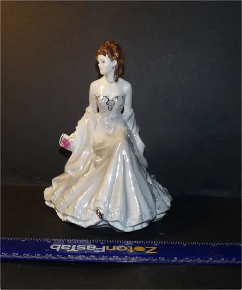 Royal Worcester Silver Wedding Anniversary Lady Figurine Golden