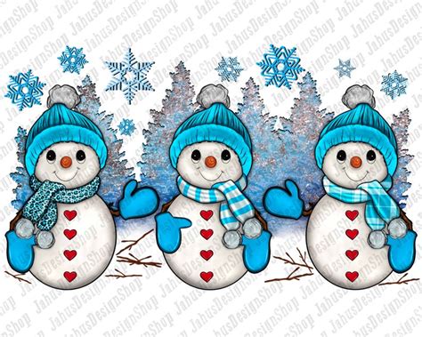 Snowmen Winter Png Sublimation Design Winter Snowmen Png Etsy