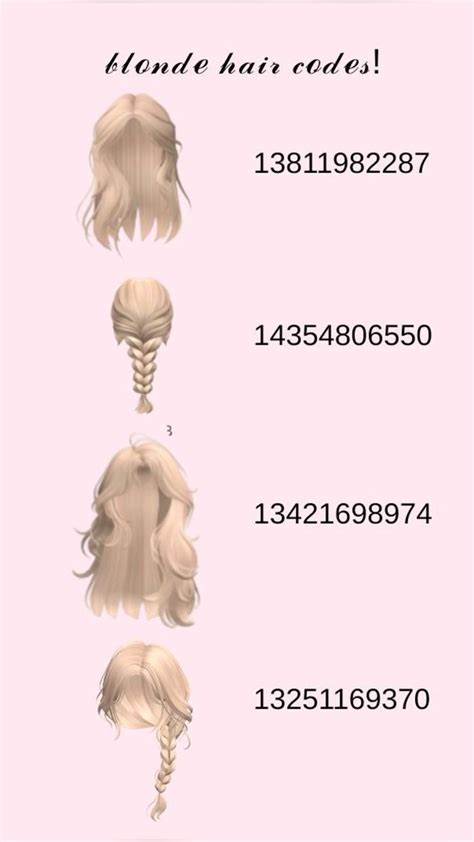 Bloxburg Hair Code In 2024 Blonde Hair Roblox Blonde Hair Coding