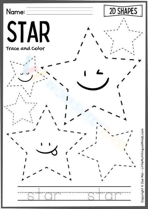 Free Printable And Interactive Preschool Star Worksheets Worksheets Library