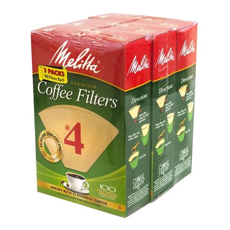 Melitta Coffee Filters 4, 100 Count, 3 Pack - Filters for Rich ...