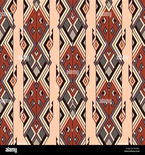 Vector Tribal Vintage Ethnic Seamless Pattern Aztec Mexican Navajo