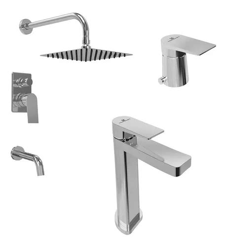 Combo Griferia Lavatorio Alto Bidet Ducha Hidromet Raptor C