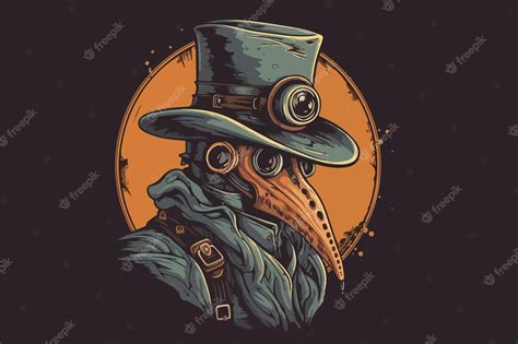 Premium Vector Steampunk Plague Doctor Vintage Vector Illustration