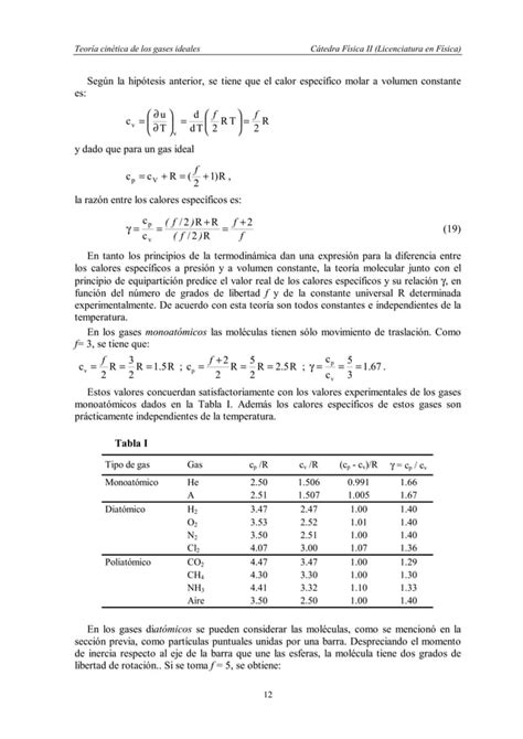 Termodinamica Teoria Cinetica De Los Gases Ideales Pdf