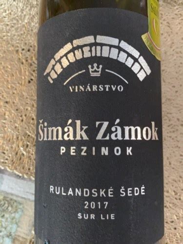 Šimák Zámok Pezinok Rulandské Šedé Sur Lie Vivino US