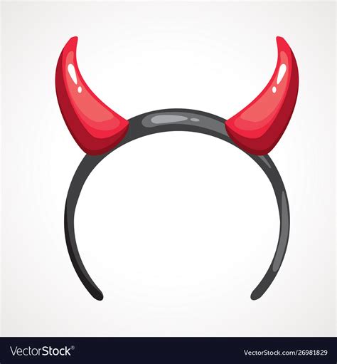 Cartoon headband icon with devil horns Royalty Free Vector