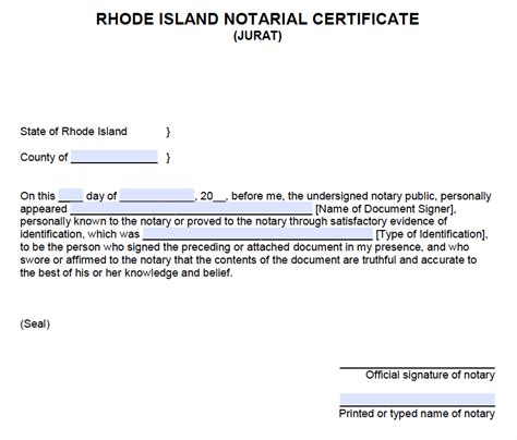 Jurat Notary Form Printable