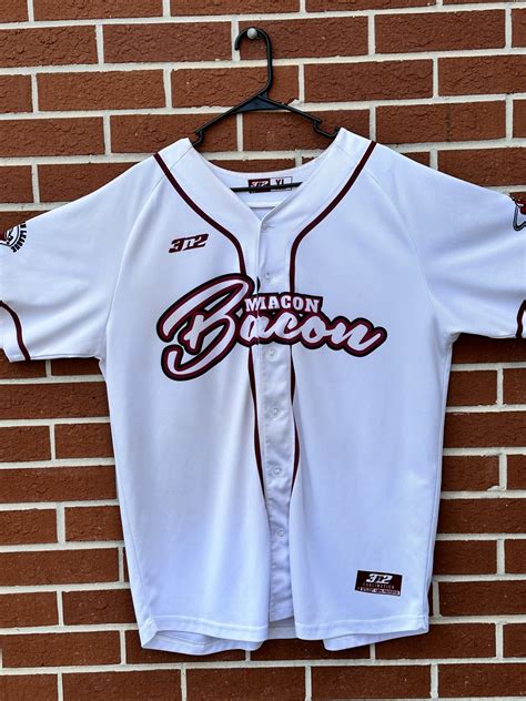 Macon Bacon Game Worn White Jersey 40 Size X Large