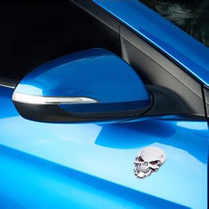 Metal Skull Car Sticker 2 Pcs Of 3D Skull Zinc Alloy Metal Car Sticker