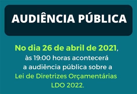 Notícia Audiência Pública Ldo 2022 Município De Espírito Santo Do