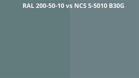 Ral 200 50 10 Vs Ncs S 5010 B30g Ral Colour Chart Uk