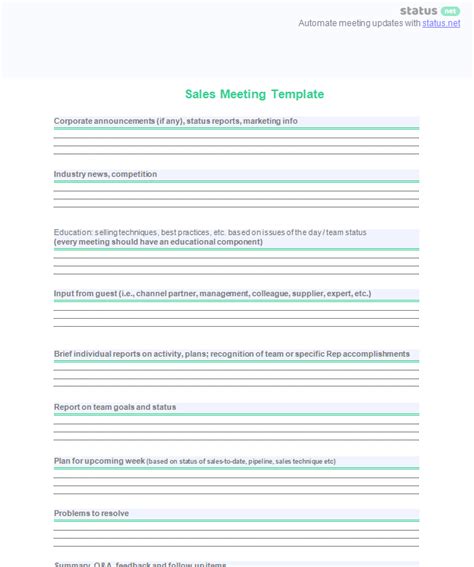 Conducting an Effective and Productive Sales Meeting | Free Download