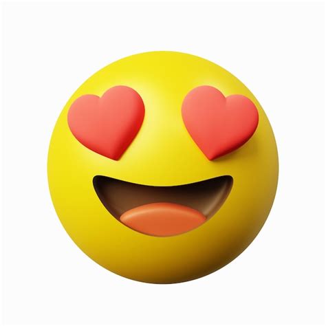 D Render Estou Apaixonado Ou Emoji De Olhos De Cora O Ou Emoticon