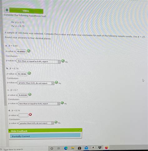 Solved Video Consider The Following Hypothesis Test Ho P 2 0 75 Ha