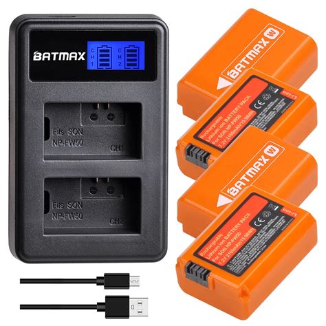 Batmax Np Fw Bateria Npfw Mah Battery Lcd Dual Charger For Sony