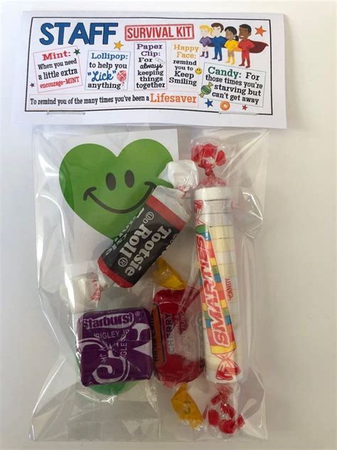 STAFF SURVIVAL Kit Sweet Thoughts goody bag Work office | Etsy Survival ...