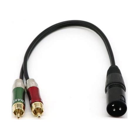 Xlr Male To 2 Rca Male Audio Splitter Patch Y Splitter Audio Wire 5 Foot