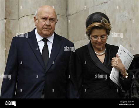 Former South African President Fw De Klerk And Wife Elita Leave The