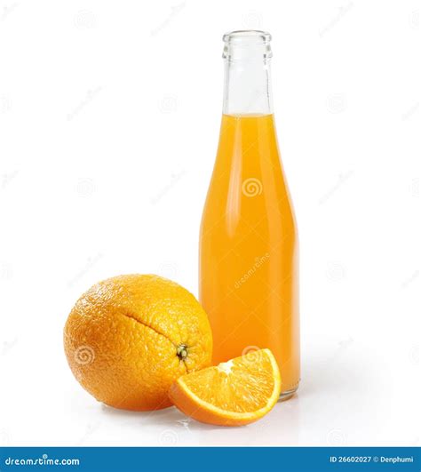 Botella De Cristal Del Zumo De Naranja Imagen De Archivo Imagen De