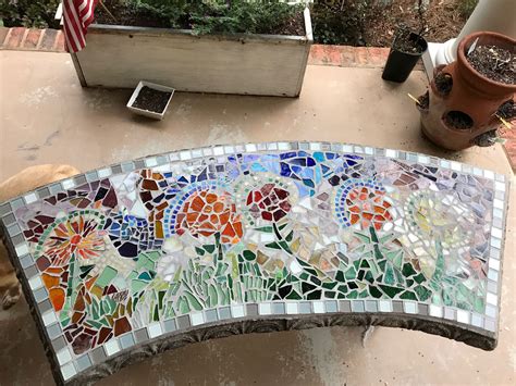 My First Mosaic Project Made This Bench With My Sister Avis This Week