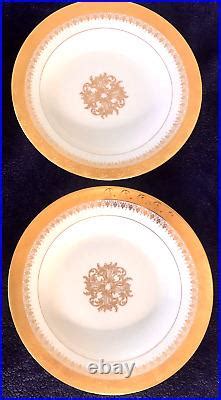 6 Gda France Limoges 24k Gold Encrusted Bone China 9 Dinner Plates Soup