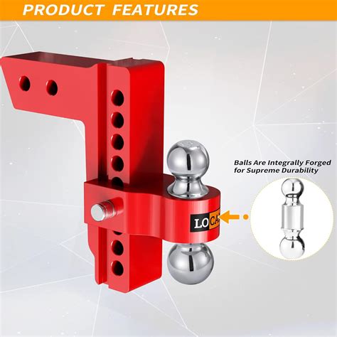 Buy LOCAME Adjustable Trailer Hitch, Fits 2.5-Inch Receiver Only, 8