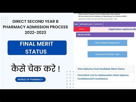 Final Merit Status Direct Second Year B Pharmacy