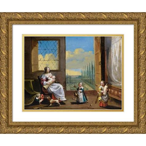 Charles Le Brun X Gold Ornate Framed And Double Matted Museum Art