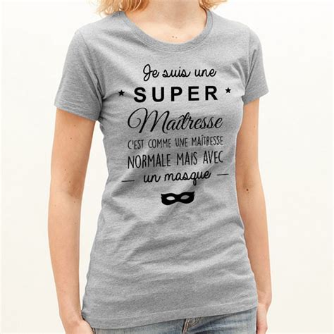 T Shirt Femme Gris Je Suis Une Super Ma Tresse