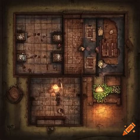 Dnd Battlemap Of A Treacherous Wine Cellar On Craiyon