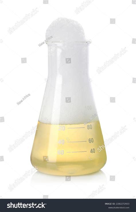 Laboratory Flask Colorful Liquid Isolated On Stock Photo