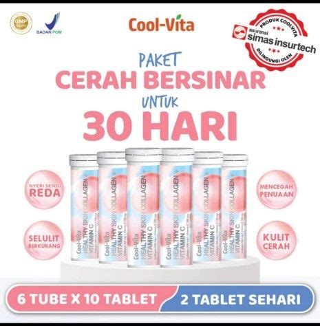 Coolvita Collagen Drink Paket Cerah Bersinar Hari Tube Isi