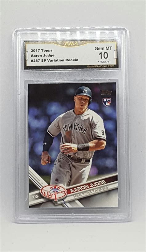 Gem Mint 10 Aaron Judge Rookie Card 2017 Topps Baseball 287 Variation