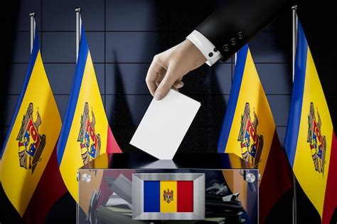 Premium Photo Moldova Flags Hand Dropping Ballot Card Into A Box