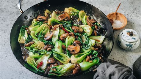 Bok Choy And Mushroom Stir Fry Recipe Youtube